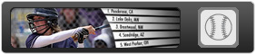 High School Softball Rankings. Softball batter swinging her bat.